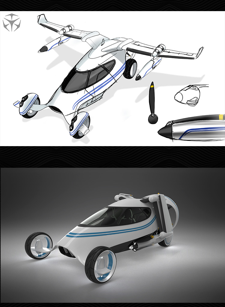 陸空飛行器概念車“犀?！?3D建模、設計流程與模型庫開發